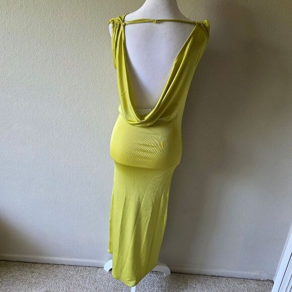 NWT Asta Resort Chloe Backless Maxi Dress Chartreuse Size Small - Picture 4 of 10